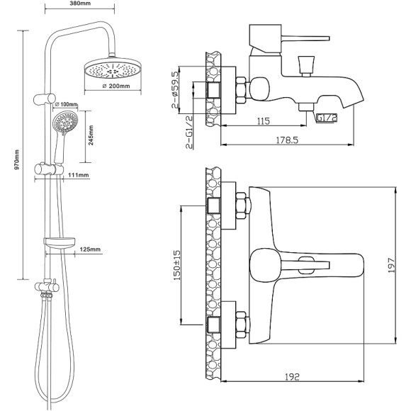 Душевая система Orange Karl M05-933w Белая
