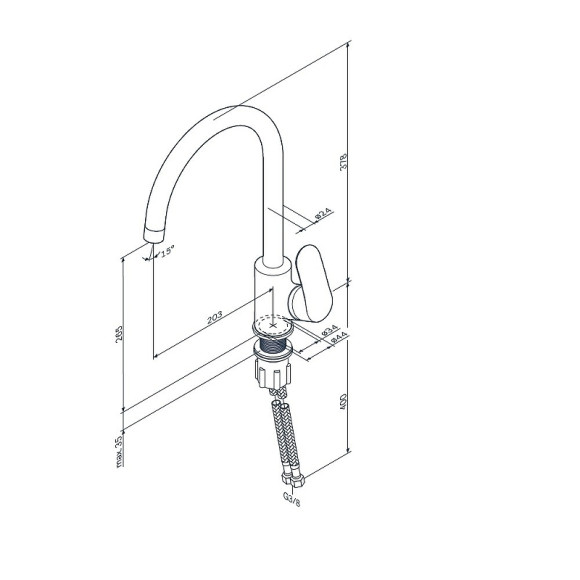 Смеситель для кухни AM.PM Like F8007133 Белый Смеситель для кухни AM.PM Like F8007133 Белый