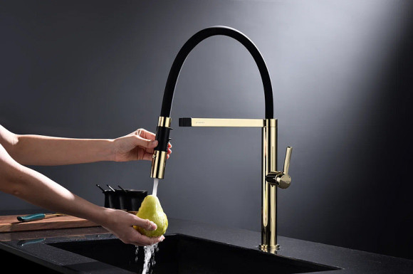 Смеситель для кухни Paulmark Leader Le214101-G Золото