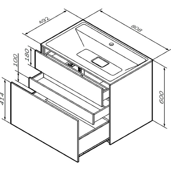 Тумба под раковину AM.PM Inspire V2.0 80 M50AFHX0803WM подвесная Белая матовая