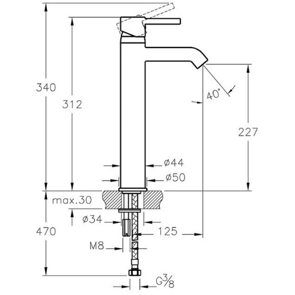 Смеситель для раковины Vitra Minimax S A41990EXP Хром