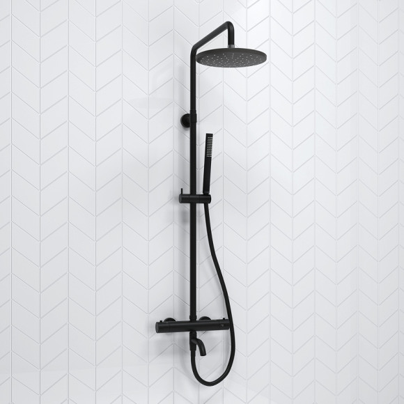 Душевая система WasserKRAFT A288.077.217.BM Thermo с термостатом Черная матовая Душевая система WasserKRAFT A288.077.217.BM Thermo с термостатом Черная матовая