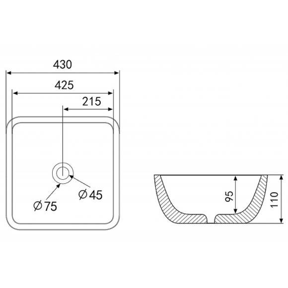 Раковина-чаша Abber Rechteck 43 AC2205GG Золото Раковина-чаша Abber Rechteck 43 AC2205GG Золото