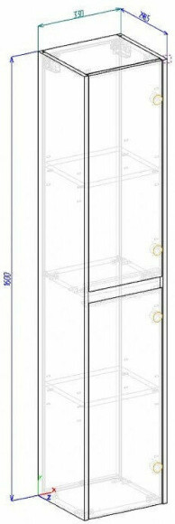Шкаф пенал BelBagno Kraft 33 R KRAFT-1600-2A-SC-RT-R подвесной Rovere Tabacco Шкаф пенал BelBagno Kraft 33 R KRAFT-1600-2A-SC-RT-R подвесной Rovere Tabacco