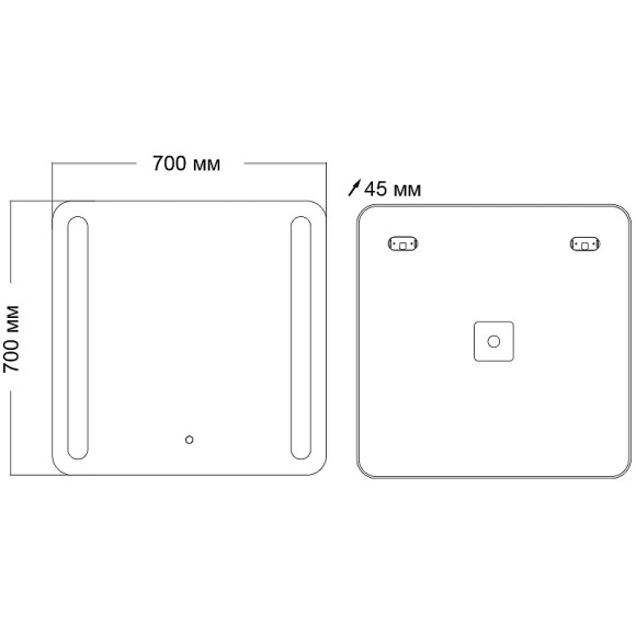 Зеркало Grossman Lara 70 137070 с подсветкой с сенсорным выключателем Зеркало Grossman Lara 70 137070 с подсветкой с сенсорным выключателем