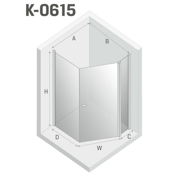 Душевой уголок New Trendy New Soleo Black 100х80 R K-0615 профиль Черный стекло прозрачное