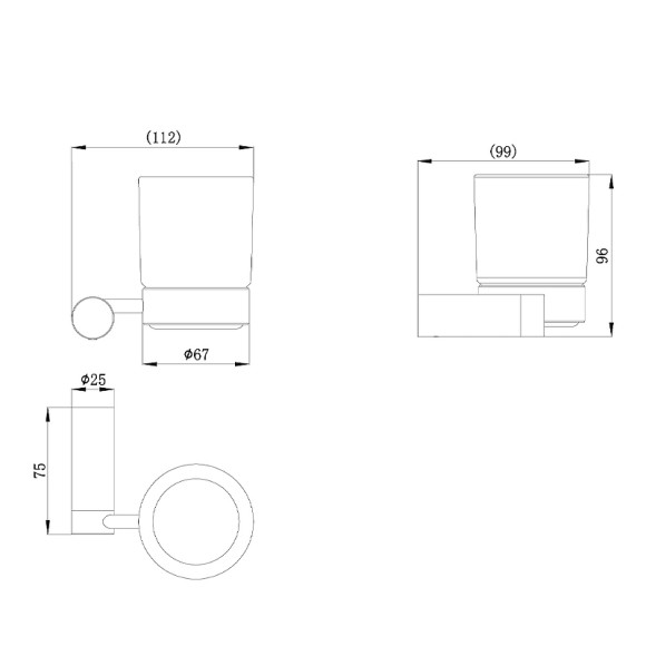 Стакан для зубных щеток Raiber Graceful RPB-80007 Черный матовый Стакан для зубных щеток Raiber Graceful RPB-80007 Черный матовый