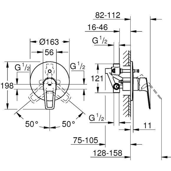 Смеситель для душа Grohe BauLoop 29081001 Хром Смеситель для душа Grohe BauLoop 29081001 Хром