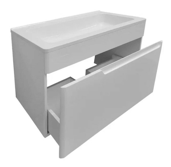 Тумба с раковиной Эстет Kare Luxe 60 ФР-00007077 подвесная Белая