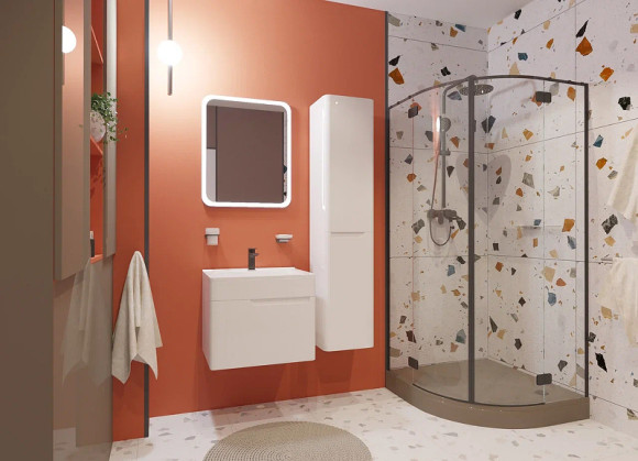 Тумба с раковиной Эстет Kare Luxe 60 ФР-00007077 подвесная Белая