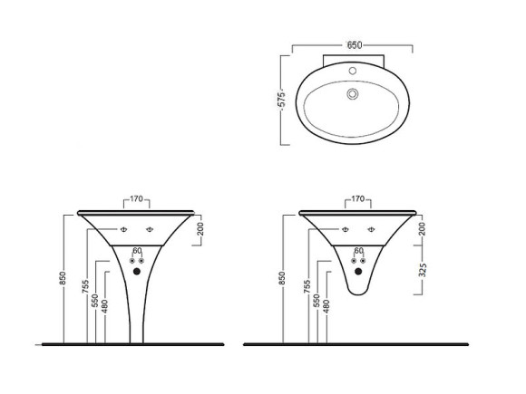 Раковина Hatria Sculture 65 Y0LZ01 Белая
