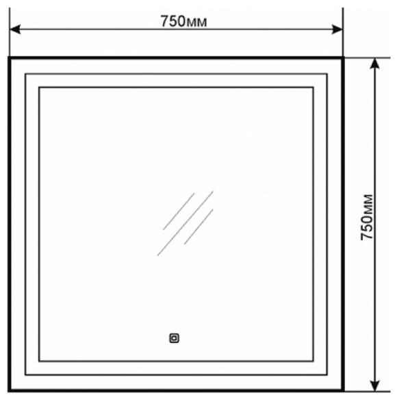 Зеркало Comforty Квадрат 75 00-00005258 с подсветкой с сенсорным выключателем Зеркало Comforty Квадрат 75 00-00005258 с подсветкой с сенсорным выключателем