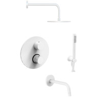 Душевая система Paffoni Light KITLIQ019BO139 с термостатом Белая матовая Душевая система Paffoni Light KITLIQ019BO139 с термостатом Белая матовая