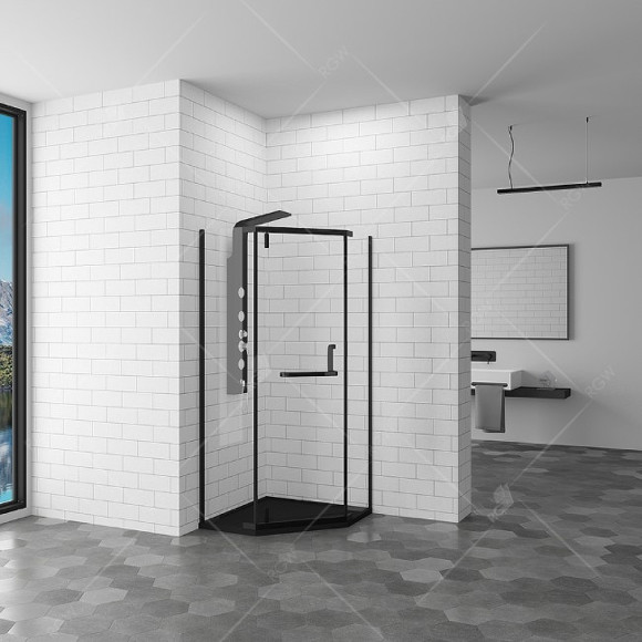 Душевой уголок RGW Hotel HO-081-B 100х100 350608100-24 профиль Черный стекло матовое-сатинат Душевой уголок RGW Hotel HO-081-B 100х100 350608100-24 профиль Черный стекло матовое-сатинат