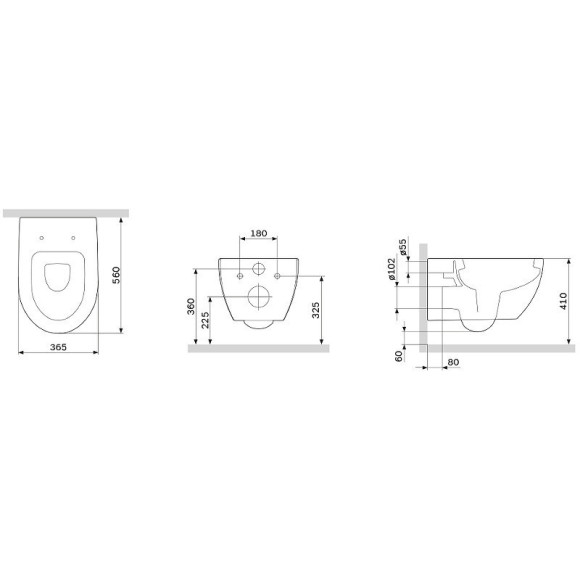 Унитаз AM.PM Awe C111738WH подвесной без сиденья Унитаз AM.PM Awe C111738WH подвесной без сиденья