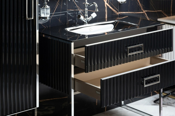 Тумба под раковину Boheme Armadi Art Monaco 80 866-080-BCR Черный глянец Хром