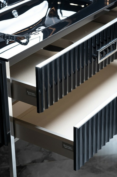 Тумба под раковину Boheme Armadi Art Monaco 80 866-080-BCR Черный глянец Хром