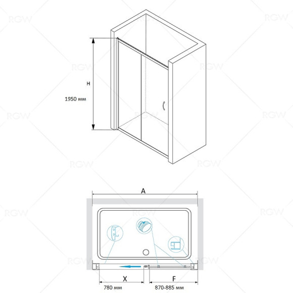 Душевая дверь RGW Passage PA-016 180 350801618-11 профиль Хром стекло прозрачное Душевая дверь RGW Passage PA-016 180 350801618-11 профиль Хром стекло прозрачное