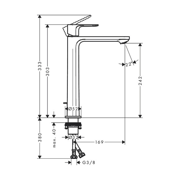 Смеситель для раковины Hansgrohe Rebris S 72580000 Хром Смеситель для раковины Hansgrohe Rebris S 72580000 Хром