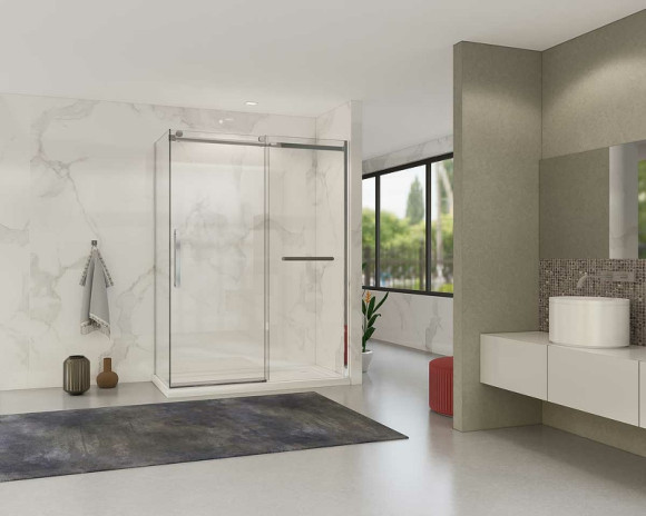 Душевой уголок Vincea Como Soft 150x80 VSR-1CS8015CL профиль Хром стекло прозрачное