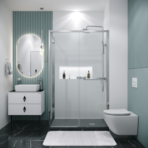 Душевой уголок Grossman Style 100х80 120.K33.05.1080.10.00 профиль Хром стекло прозрачное Душевой уголок Grossman Style 100х80 120.K33.05.1080.10.00 профиль Хром стекло прозрачное