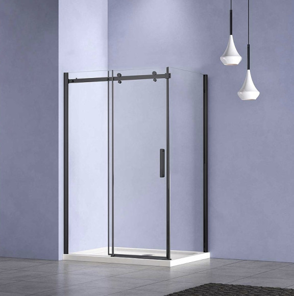 Душевой уголок Vincea Como-N 160x90 VSR-4CN9016CLB профиль Черный стекло прозрачное Душевой уголок Vincea Como-N 160x90 VSR-4CN9016CLB профиль Черный стекло прозрачное