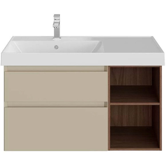 Тумба под раковину Kerama Marazzi Cubo 90 L CUB.90.2Lh\LIM.N подвесная Лимо матовый Структурированный орех Тумба под раковину Kerama Marazzi Cubo 90 L CUB.90.2Lh\LIM.N подвесная Лимо матовый Структурированный орех