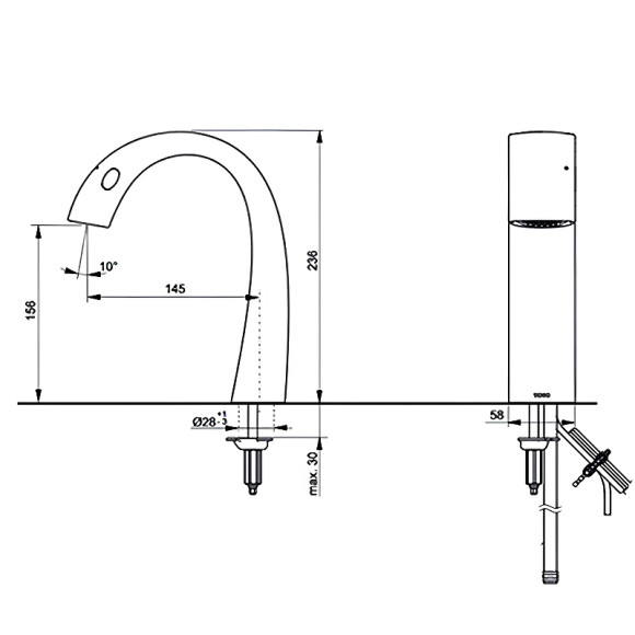 Смеситель для раковины Toto Neorest TLP01701R Хром Смеситель для раковины Toto Neorest TLP01701R Хром