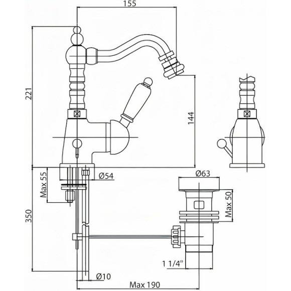 Смеситель для биде Cezares Elite ELITE-BSM2-01-Nc Хром Смеситель для биде Cezares Elite ELITE-BSM2-01-Nc Хром