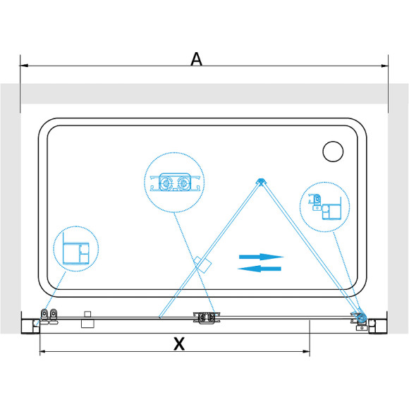 Душевая дверь RGW Passage PA-21 100 06082110-11 профиль Хром стекло прозрачное Душевая дверь RGW Passage PA-21 100 06082110-11 профиль Хром стекло прозрачное