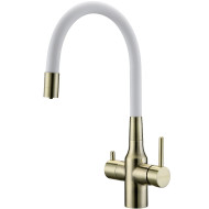 Смеситель для кухни Paulmark Salix Sa213419-BRw Бронза Белый Смеситель для кухни Paulmark Salix Sa213419-BRw Бронза Белый