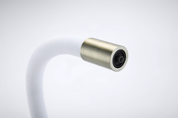 Смеситель для кухни Paulmark Salix Sa213419-BRw Бронза Белый