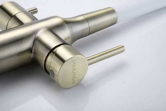 Смеситель для кухни Paulmark Salix Sa213419-BRw Бронза Белый