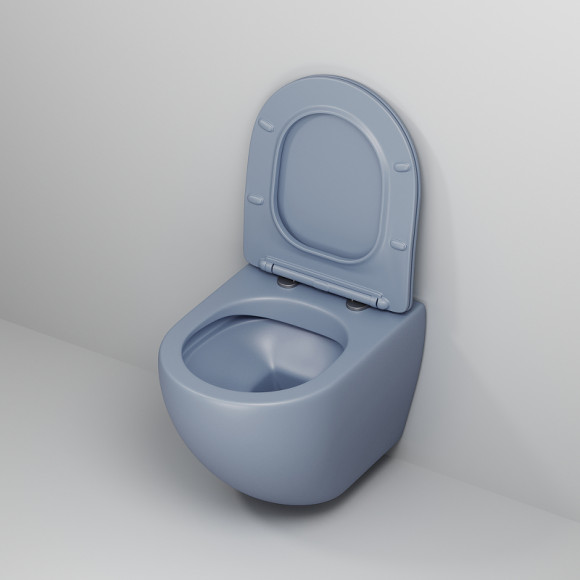 Унитаз Grossman Color GR-4455BSMS-21 подвесной Голубой матовый с сиденьем Микролифт Унитаз Grossman Color GR-4455BSMS-21 подвесной Голубой матовый с сиденьем Микролифт