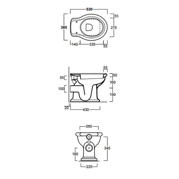 Унитаз Simas Lante LA02bi приставной без бачка и сиденья