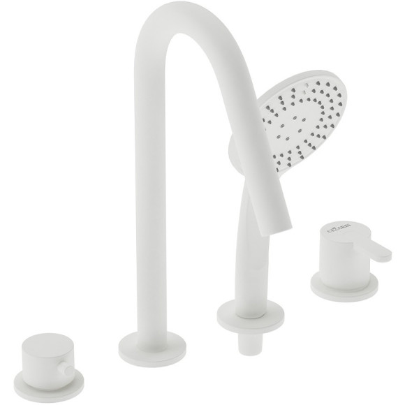 Смеситель на борт ванны Cezares Leaf LEAF-BVDM4-BIO Белый матовый