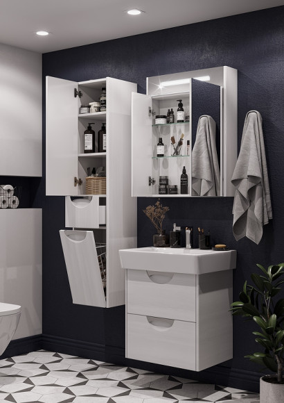 Зеркальный шкаф Aquaton Сильва 60 1A216202SIW70 с подсветкой Дуб полярный Зеркальный шкаф Aquaton Сильва 60 1A216202SIW70 с подсветкой Дуб полярный