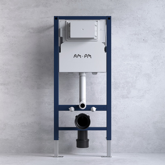 Комплект унитаза с инсталляцией AM.PM Sense FlashClean IS90201.741701 с сиденьем Микролифт и Белой глянцевой клавишей смыва Комплект унитаза с инсталляцией AM.PM Sense FlashClean IS90201.741701 с сиденьем Микролифт и Белой глянцевой клавишей смыва