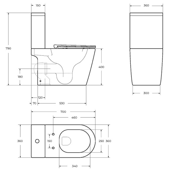 Унитаз моноблок BelBagno Tre-Tor BB673CP-MN-TOR/SC с сиденьем Микролифт