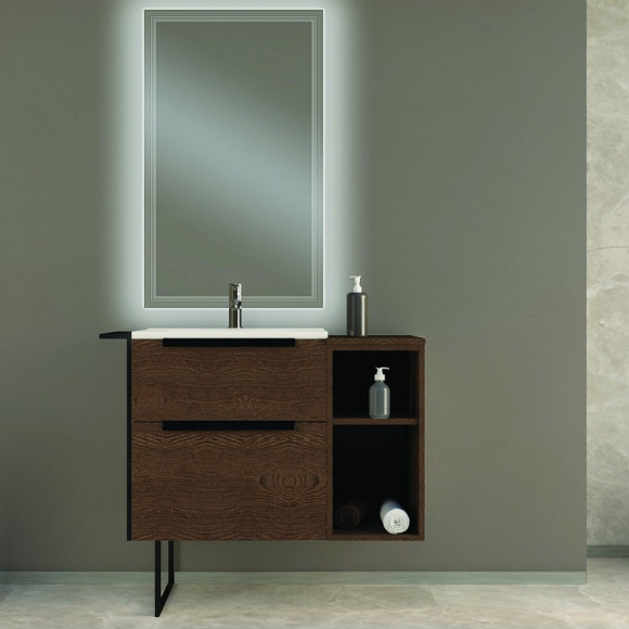 Тумба под раковину Cezares Urban 74 55158 подвесная Frassino scuro без ножки и боковой полки Тумба под раковину Cezares Urban 74 55158 подвесная Frassino scuro без ножки и боковой полки