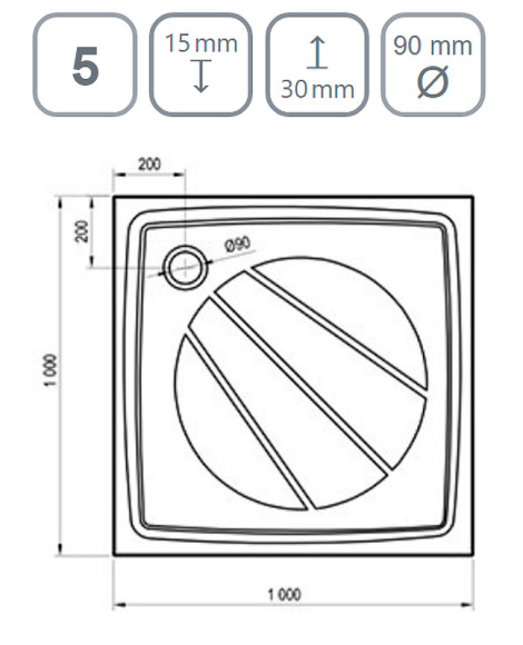 Душевой поддон из искусственного камня Ravak Perseus Pro 100x100 XA03AA01010BM Черный матовый Душевой поддон из искусственного камня Ravak Perseus Pro 100x100 XA03AA01010BM Черный матовый