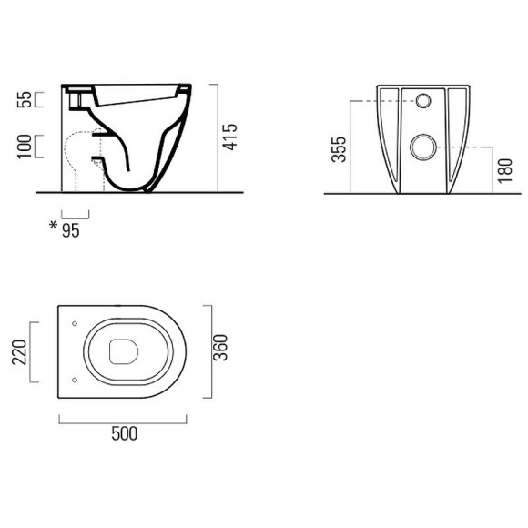 Унитаз GSI Pura 882011 приставной без сиденья Унитаз GSI Pura 882011 приставной без сиденья