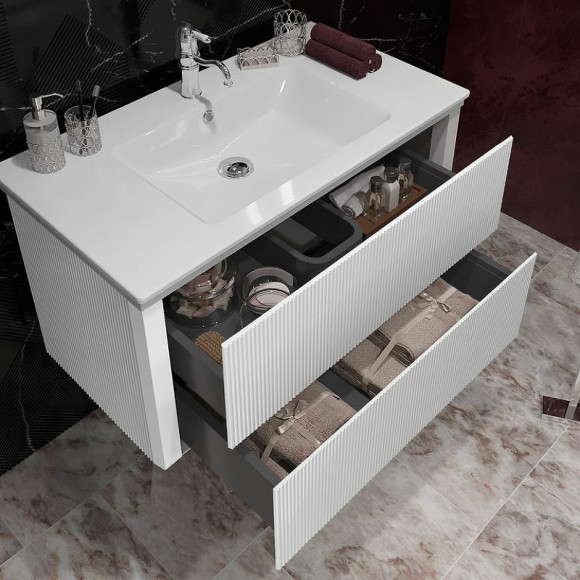 Тумба под раковину Opadiris Рубинно 90 00-00005944 подвесная Белая матовая Тумба под раковину Opadiris Рубинно 90 00-00005944 подвесная Белая матовая