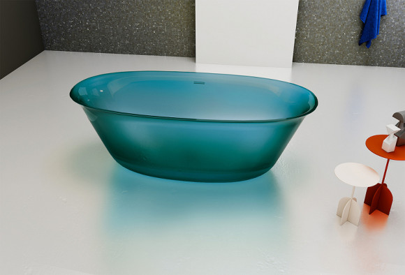 Ванна из полиэфирной смолы Abber Kristall 170х75 AT9707Aquamarin Бирюзовая без гидромассажа