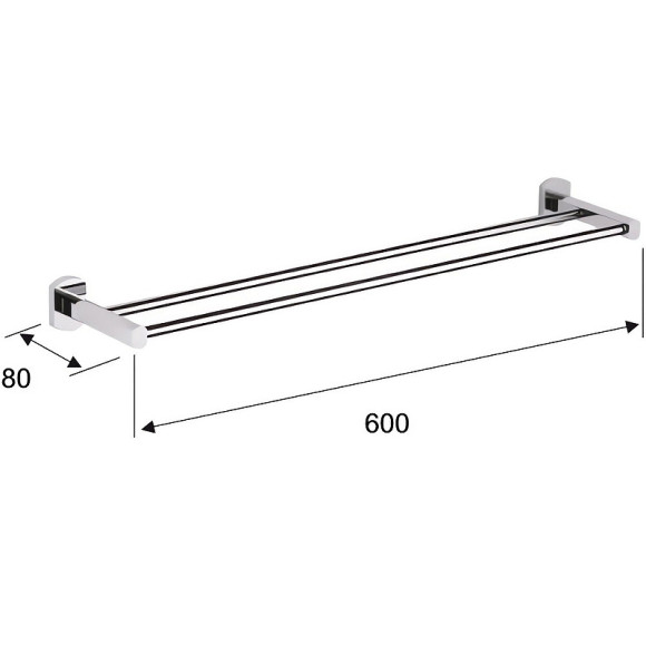 Полотенцедержатель Remer Forma FR33CR двойной Хром Полотенцедержатель Remer Forma FR33CR двойной Хром