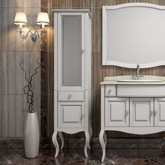 Шкаф пенал Opadiris Лаура 44 L Z0000012756 Белый матовый ручки Swarovski Хром Шкаф пенал Opadiris Лаура 44 L Z0000012756 Белый матовый ручки Swarovski Хром