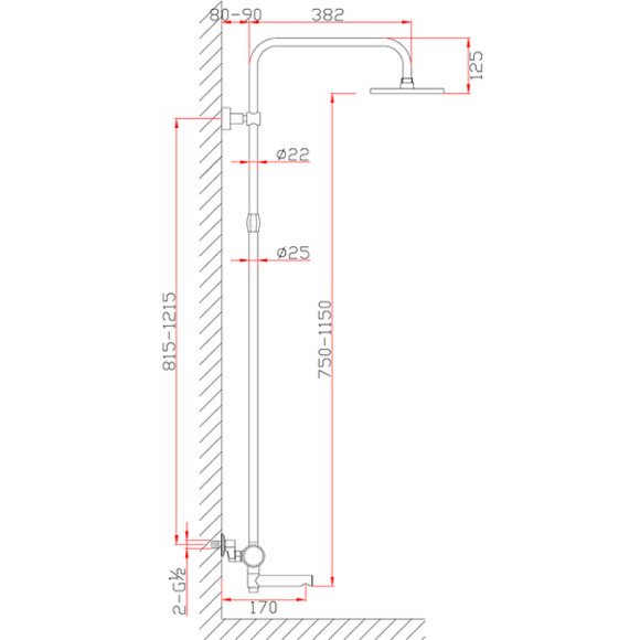 Душевая система Bronze de Luxe Avantgarde 2039RGB Черная Розовое золото Душевая система Bronze de Luxe Avantgarde 2039RGB Черная Розовое золото