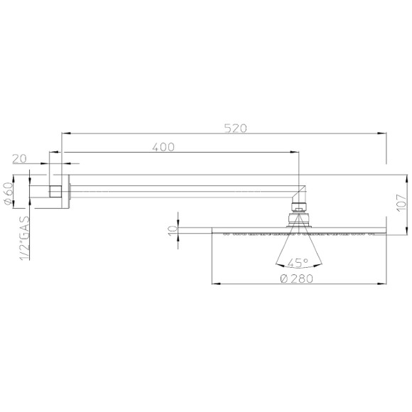 Верхний душ Bossini Cosmo H70596I.021 Золото Верхний душ Bossini Cosmo H70596I.021 Золото