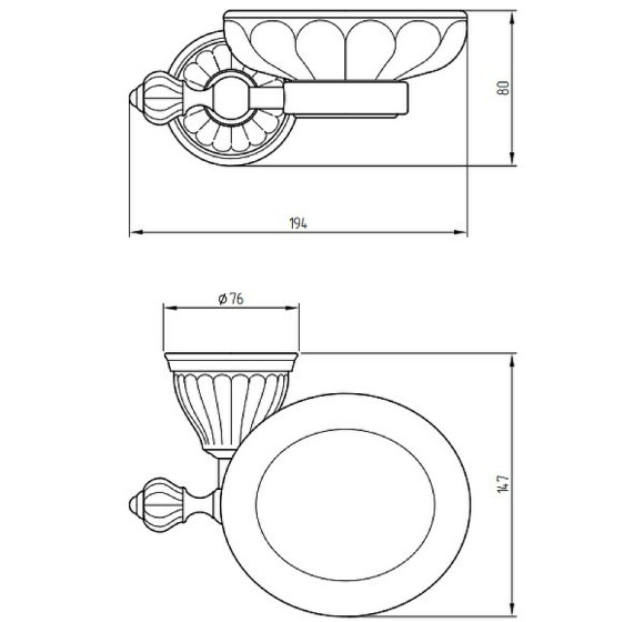Мыльница Migliore Olivia 17477 Белая Хром