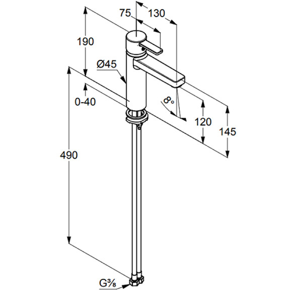 Смеситель для раковины Kludi Zenta 382650575 Хром Смеситель для раковины Kludi Zenta 382650575 Хром